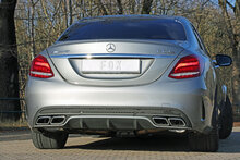 Fox Sportuitlaat Mercedes C-Klasse 205 AMG C63 S achterdemper rechts/links incl. uitlaatkleppen - uitlaatpijpen zijn ge&iuml;ntegreerd in de originele bumper - Voor voertuigen met origineel sportuitlaatsysteem