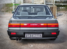 Fox Sportuitlaat Honda Civic 4 - ED3 dwarsgeplaatste achterdemper - 2x70 type 10 links