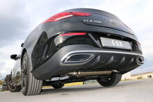 Fox Sportuitlaat Mercedes CLA 220/250 voorwielaandrijving &amp; 4matic - 118 uitlaatdemper met dwarsuitgang rechts/links en voordemper - uitlaatpijp achter de bumper