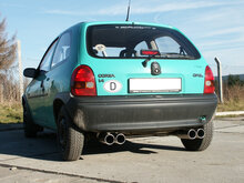 Fox Sportuitlaat Opel Corsa B achterdemper, rechter/linker uitlaat &Oslash;60mm - 2x80 Type 13 rechts/links