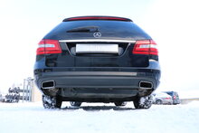 Fox Sportuitlaat Mercedes E-Klasse 212 met AMG-pakket, achterdemper rechts/links voor voertuigen met originele uitlaatpijpen - uitlaat in de originele uitlaatpijp