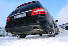 Fox Sportuitlaat Mercedes E-Klasse 212 met AMG-pakket, achterdemper rechts/links voor voertuigen met originele uitlaatpijpen - uitlaat in de originele uitlaatpijp