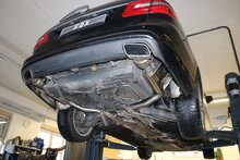 Fox Sportuitlaat Mercedes E-Klasse 212 met AMG-pakket, achterdemper rechts/links voor voertuigen met originele uitlaatpijpen - uitlaat in de originele uitlaatpijp