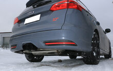 Fox Sportuitlaat Ford Focus MK3 ST Turnier achterdemper, dwars, centrale uitlaat - 2x115x85 Type 32, midden, zwart gecoat