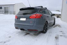 Fox Sportuitlaat Ford Focus MK3 ST Turnier Diesel Achterdemper met dwarsuitlaat in het midden - 2x115x85 Type 32 middenstuk zwart gecoat