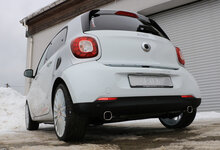 Fox Sportuitlaat Smart Forfour 453 achterdemper, dwarsuitlaat rechts/links, inclusief flexibel stuk - 78x75 type 70 rechts/links