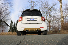 Fox Sportuitlaat Smart Forfour 453 met Brabus achterdiffuser, dwarsgeplaatste achterdemper, uitlaat rechts/links inclusief flexstuk - 1x90 type 25 rechts/links