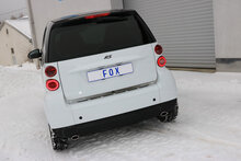 Fox Sportuitlaat Smart Fortwo Coup&eacute; 451 achterdemper, dwarsuitlaat rechts/links, inclusief flexibel stuk - 86x54 type 32 rechts/links