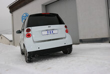 Fox Sportuitlaat Smart Fortwo Coup&eacute; 451 achterdemper, dwarsuitlaat rechts/links, inclusief flexibel stuk - 86x54 type 32 rechts/links