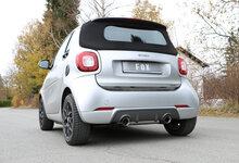 Fox Sportuitlaat Smart Fortwo 453 Coup&eacute; &amp; Cabrio Achterdemper dwarsuitgang rechts/links incl. flexibel stuk - 1x100 Type 25 rechts/links