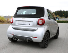 Fox Sportuitlaat Smart Fortwo 453 Coup&eacute; &amp; Cabrio Achterdemper dwarsuitgang rechts/links incl. flexibel stuk - 1x100 Type 25 rechts/links