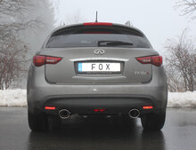 Fox Sportuitlaat Infiniti FX30d achterdemper, dwarsuitgang rechts/links - 129x106 type 32 rechts/links