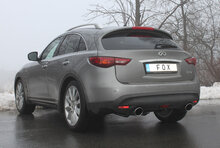 Fox Sportuitlaat Infiniti FX30d achterdemper, dwarsuitgang rechts/links - 129x106 type 32 rechts/links