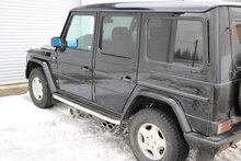 Fox Sportuitlaat Mercedes G-Klasse G500 - 463 (met treeplank) Achterdemper, zij-uitlaat - 2x115x85 Type 38 (2x schuin naar links)
