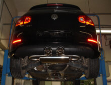 Fox Sportuitlaat VW Golf MK5 GTI/GTD + VW Golf MK5I GTI incl. Cabriolet Achterdemper, centrale uitlaat, R32-design - 2x90 Type 16 midden