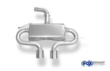 Fox Sportuitlaat VW Golf MK5 GTI/GTD + VW Golf MK5I GTI incl. Cabriolet Achterdemper, centrale uitlaat, R32-design - 2x100 Type 17 midden