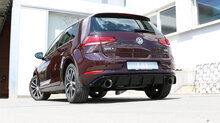 Fox Sportuitlaat VW Golf MK7 Facelift starre achteras - zwart inzetstuk, achterdemper rechts/links - 1x114 type 25 rechts/links incl. achterste inzetstuk zwart gespoten