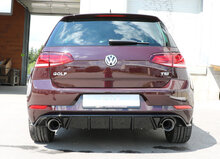 Fox Sportuitlaat VW Golf MK7 Facelift starre achteras - zwart inzetstuk, achterdemper rechts/links - 1x114 type 25 rechts/links incl. achterste inzetstuk zwart gespoten