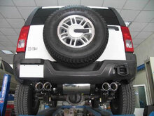 Fox Sportuitlaat Hummer H3 achterdemper, dwarsuitgang rechts/links - 2x100 type 25 rechts/links