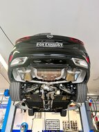 Fox Sportuitlaat Opel Insignia B GSI - Sports Tourer - 4x4 Achterdemper rechts/links - Uitlaatpijpen komen uit in de originele openingen en voor de demper