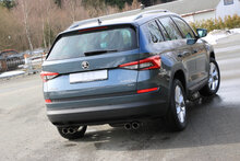 Fox Sportuitlaat Skoda Kodiaq 4x4 dwarsgeplaatste achterdemper - 2x80 type 25 rechts/links - uitlaatpijpen onder de bumper