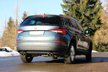 Fox Sportuitlaat Skoda Kodiaq 4x4 dwarsgeplaatste achterdemper - 2x80 type 25 rechts/links - uitlaatpijpen in de bumper
