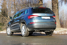 Fox Sportuitlaat Skoda Kodiaq 4x4 dwarsgeplaatste achterdemper - 2x80 type 25 rechts/links - uitlaatpijpen in de bumper