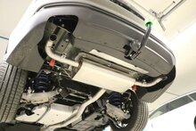 Fox Sportuitlaat Mondeo 5 hatchback/stationwagen/sedan achterdemper met dwarsuitgang rechts/links - uitlaatpijp komt uit achter de originele bumper
