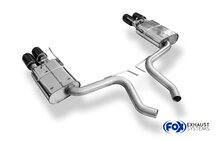 Fox Sportuitlaat Ford Mustang VI Facelift Coup&eacute; &amp; Cabriolet - 8-cilinder achterdemper rechts/links met uitlaatkleppen - 2x100 Type 25 rechts/links zwart ge&euml;mailleerd