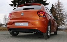 Fox Sportuitlaat VW Polo AW1 achterdemper, rechter/linker uitlaat - 145x65 type 59 rechts/links
