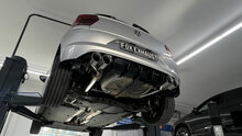 Fox Sportuitlaat VW Polo AW1 incl. facelift achterdemper, rechter/linker uitlaat met korte aansluiting - 2x100 type 25 rechts/links