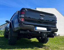 Fox Sportuitlaat Ford Raptor - Dubbele cabine - 2019-2021 Achterdemper Rechts/Links Uitlaat - 2x100 Type 25 Rechts/Links Zwart Ge&euml;mailleerd