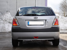 Fox Sportuitlaat Kia Rio II achterdemper, centrale uitlaat - 2x130x50 Type 52