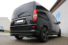 Fox Sportuitlaat Mercedes Vito/Viano - W639 Compacte achterdemper met dwarsuitgang rechts/links incl. verbindingspijp - 2x115x85 Type 32 rechts/links