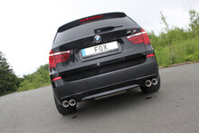 Fox Sportuitlaat BMW X3 F25 achterdemper, dwarsuitgang rechts/links - 2x90 type 17 rechts/links