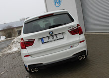 Fox Sportuitlaat BMW X3 F25 - 35i/ 35d Achterdemper, rechter/linker uitgang - 2x90 Type 17 rechts/links