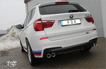 Fox Sportuitlaat BMW X3 F25 - 35i/ 35d Achterdemper, rechter/linker uitgang - 2x90 Type 17 rechts/links
