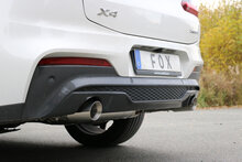 Fox Sportuitlaat BMW X4 G02 - 30i Achterdemper dwarsuitlaat rechts/links - 1x100 Type 25 rechts/links met uitlaatklep