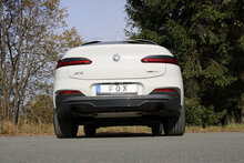 Fox Sportuitlaat BMW X4 G02 - 30i Achterdemper dwarsuitlaat rechts/links - 1x100 Type 25 rechts/links ZWART ge&euml;mailleerd met uitlaatklep - Niet geschikt voor modellen met panoramadak