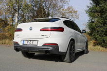 Fox Sportuitlaat BMW X4 G02 - 30i Achterdemper dwarsuitlaat rechts/links - 1x100 Type 25 rechts/links ZWART ge&euml;mailleerd met uitlaatklep - Niet geschikt voor modellen met panoramadak