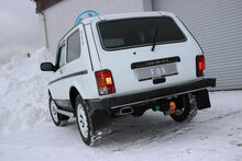 Fox Sportuitlaat Lada Niva 4x4 tot 2017 dwarsgeplaatste achterdemper, linker uitlaat - 145x65 type 59 links