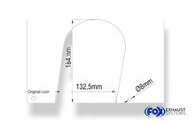 Fox Sportuitlaat Audi A2 - Sjabloon voor een ovaal van 115x85 mm. Wordt afgedrukt op papier (A3).