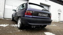 Fox Sportuitlaat Opel Astra F-CC achterdemper, 1-puntsophanging - 2x78x75 Type 73