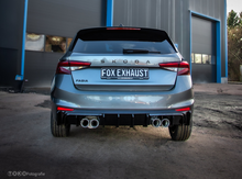 Fox Sportuitlaat Skoda Fabia PJ achterdemper, rechter/linker uitlaat, met uitlaatklep en voordemper - 2x90 type 25 rechts/links