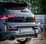 Fox Sportuitlaat VW Golf 8 GTI uitlaatdemper voor en achter, rechter/linker uitlaat 80 mm - 1x160x130 mm type 38 rechts/links, zwart keramisch gecoat