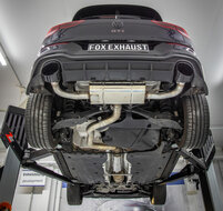 Fox Sportuitlaat VW Golf 8 GTI uitlaatdemper voor en achter, rechter/linker uitlaat 80 mm - 1x160x130 mm type 38 rechts/links, zwart keramisch gecoat