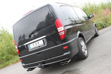 Fox Sportuitlaat Mercedes Vito/Viano - W639 Compacte achterdemper met dwarsuitgang rechts/links incl. verbindingspijp - 2x115x85 Type 32 rechts/links