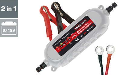 Volautomatische 5-staps acculader met 1A laadstroom