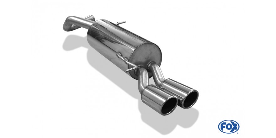 Fox uitlaat VW Polo 6R - WRC einddemper 63.5mm - 2x90 Typ 16