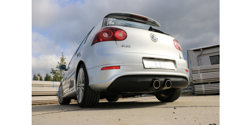 Fox uitlaat VW Golf 5 R32 einddemper uitgang in het midden - 2x100 Typ 16